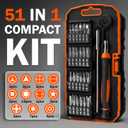 AV Steel Precision Screwdriver Set 51-in-1, Small Screwdriver Kit with Portable Storage Case, Magnetic Repair Precision Tool Kit for Electronics, PC, Phone, DIY Projects, Home Repairs