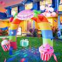 HZGDEJTG 11FT Birthday Arch Outdoor Inflatable Decoration for Birthday Parties, with LED Lights, Suitable for Gardens, Patios, and Lawns