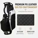 14 Way Golf Stand Bag, Lightweight Carry Bag with Ergonomic Dual Straps, 10 Pockets with Waterproof & Cooler Pockets and Rain Cover, for Men and Women (Black/ White)