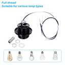 PATIKIL E27/E26 Light Bulb Socket, 4 Set Lamp Base Phenolic Full-Thread Holder with 50 CM/19.5 Inches Wire Lead for Incandescent LED Light Bulbs Replacement,Black