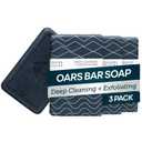 Oars + Alps Exfoliating & Moisturizing Bar Soap for Men, Deep Cleaning Soap, Clean Ingredients, All Skin Types, Blue Charcoal, 3pk (6 Ounce (Pack of 3))