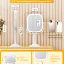 Gospire Rectangle Lighted Makeup Mirror with Magnification, 10X Magnifying Mirror with Lights 3 Color, Height Adjustable and 4000mAh Battery for Bedroom Bathroom, Large Surface for Women or Men- White