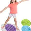 Balance Board for Kids, 20 inch Maze Rocking Seesaw with 2 Balls, 3 Replacement Labyrinth Boards, Toddler Wobble Board for Sensory Training, Non-Slip Pedals, Max Load 130 Lbs