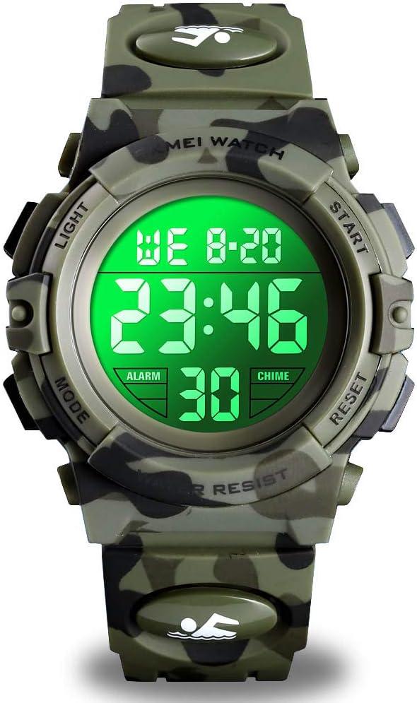 cofuo Kids Digital Watch for Boys Girls, Boys Watches Ages 3-17,Sport Outdoor Watch for Kid, 50M Waterproof Analog Multifunctional Chronograph LED Alarm Stopwatch Silicone Band, Kids Gift