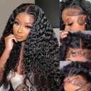 26 Inch 200 Density Wear and Go Glueless Wigs Human Hair Pre Plucked Pre Cut Loose Deep Wave Lace Front Wigs Human Hair 13x4x1 T Part Synthetic and Human Hair Blend Synthetic Wig Curly Human Hair Wig