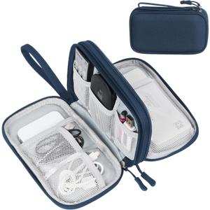FYY Electronic Organizer, Travel Cable Organizer Bag Pouch Accessories Carry Case Portable Waterproof Double Layers All-in-One Storage for Cable, Cord, Charger, Phone, Earphone Navy