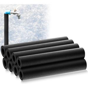 Pangda 8 Pcs 1 ft 1 Inch ID Foam Pipe Insulation Tubing, Black Pool Noodle, Black Foam Tube Cover for Ac Line Set, HVAC Insulation, Water Line Protection, Gym Handle Padding