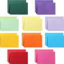 2 x 10 Assorted Colors Blank Cards and Envelopes 4 x 6 Heavyweight Folded Cardstock and A4 Printable Envelopes Self Seal 20 packs for Christmas, Wedding Invitations, Thank You Cards, Birthday (Multicolor)