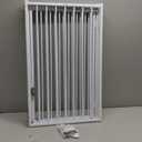 Vantas Folding No-Assembly Metal Pet Gate 80" Wide, 32" Extra Tall Dog Gate with Door Walk Through, Freestanding Accordion Puppy Gate Dog Door for Indoor & Outdoor, with 2PCS Support - White