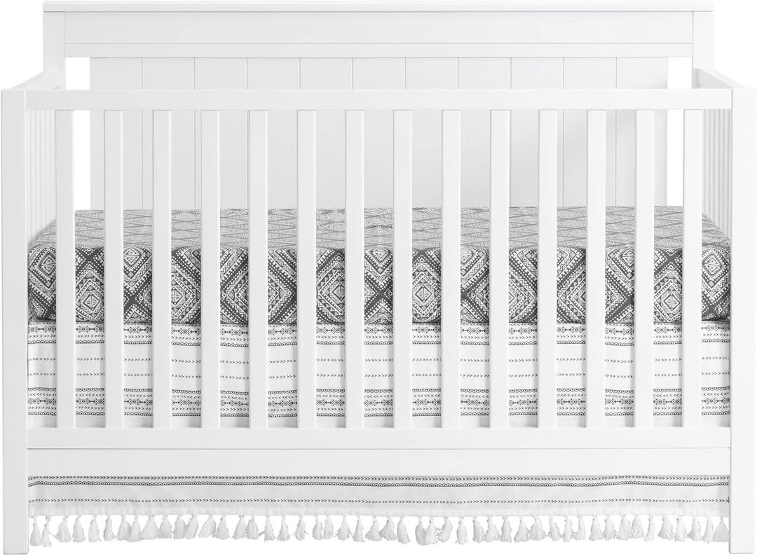 Oxford Baby Lazio 4-in-1 Convertible Baby Crib, Snow White, GreenGuard Gold Certified