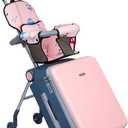 LemoHome Expandable Luggage with Spinner Wheels,Large Suitcases with Child Seat Design,Hard Luggage for Women and Men,20 inch Hardside Carry on Luggage for Travel (Pink)