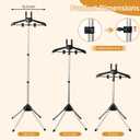 Shouken 1 Pack Adjustable Shirt Display Stand 32-63 Inch, Foldable Clothing Display Stand Mannequin Torso for Retail Vendors, Multi-Use Steamer Rack Stand for Clothes Garment (1) (1 Pack)