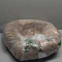 BODISEINT Modern Soft Plush Round Pet Bed for Cats or Small Dogs, Mini Medium Sized Dog Cat Bed Self Warming Autumn Winter Indoor Snooze Sleeping Cozy Kitty Teddy Kennel (24'' D x 8'' H, Coffee)