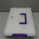 Plastic Craft Storage Container Small Art & Office Supply Organizer Tote, Sensory Bins & Boxes for Home & University, Stackable, Secure Latch Buckles, Clear