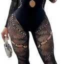 Sizzle and Stun: Sexy Long Sleeve Jumpsuit for Women, Black Lace Jumpsuit- Command the Spotlight (S)