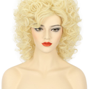 karlery Women Long Blonde Wave Wig Dolly Parton Retro Singer Wig for Halloween Party Fashion Costume