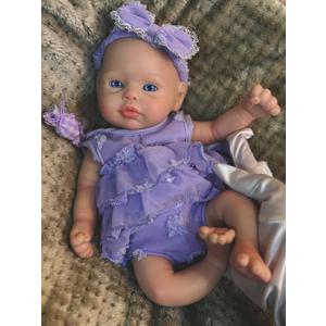 13 Inch Full Body Silicone Baby Dolls Can Open Mouth Take a Pacifier Realistic Soft Silicone Reborn Baby Doll Birthday Gifts for Kids