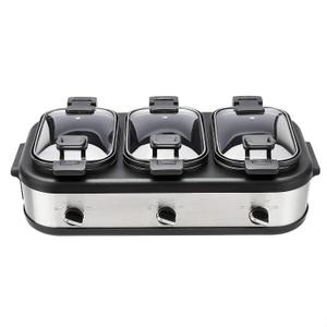 Amazon Basics Stainless Steel 3 x 2.5 Quarts Triple Slow Cooker, Brushed Stainless Steel