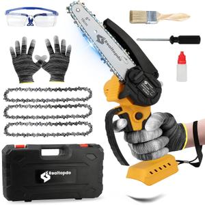6 In Chainsaw for DeWalt Battery 20v - Mini Electric Cordless Brushless Chain Saw Handheld Compact Portable Mobile Small Trimming Pruning Chainsaw Set(Not Battery)