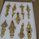 Mifoci 8 Pcs 6 Inch Mercury Glass Finial Christmas Ornaments Hanging Christmas Finials Glass Ornaments Assorted Mercury Decor for Vintage Holiday Xmas Tree Decoration(Gold)