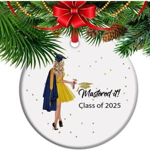 Masters Degree Graduation Ornament 2025, Mastered It Graduated Gift, College Grad Gifts (C14)