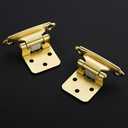 10 Pair Gold Cabinet Hinges - 1/2 inch Overlay Kitchen Cabinet Hinges, Semi-Concealed Hinges, Self Closing Cabinet Door Hinges with Door Bumper, Gold Face Mount Cabinet Hardware