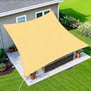 Amagenix Sun Shade Sail 16'X20' Curved Edge Outdoor Shade Canopy Sand Breathable 95% UV Block Shade Cloth for Patio Garden Backyard
