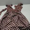 Women Polka Dot Dress, Brown, Size Small