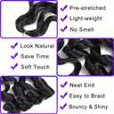 French Curly Braiding Hair 8 Packs Loose Wavy Braiding Hair Pre Stretched Bouncy Synthetic French Curl Braiding Hair Extensions for Women (1B, 18 Inch)