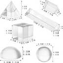 QFkris 6 Pack K9 Optical Crystal Photography Prism Set, Include 50mm Crystal Ball, Cube,Optical Pyramid, 50mm & 150mm Triangular Prism,60mm Dome Magnifying with Cloth for Teaching, Playing
