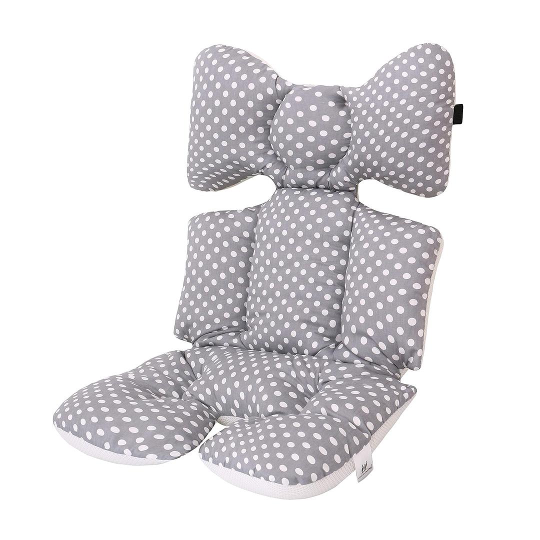 Baby Seat Pad Liner for StrollerSoft and Breathable3D Air Mesh Cotton Universal Baby Stroller Cushion (Grey Point)