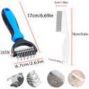 Zoocozy Pet Grooming Combs Kit for Dog Cat, Dog Brush for Shedding, Cat Deshedding Brush for Removal of Long Matted Fur on Pet(Blue)
