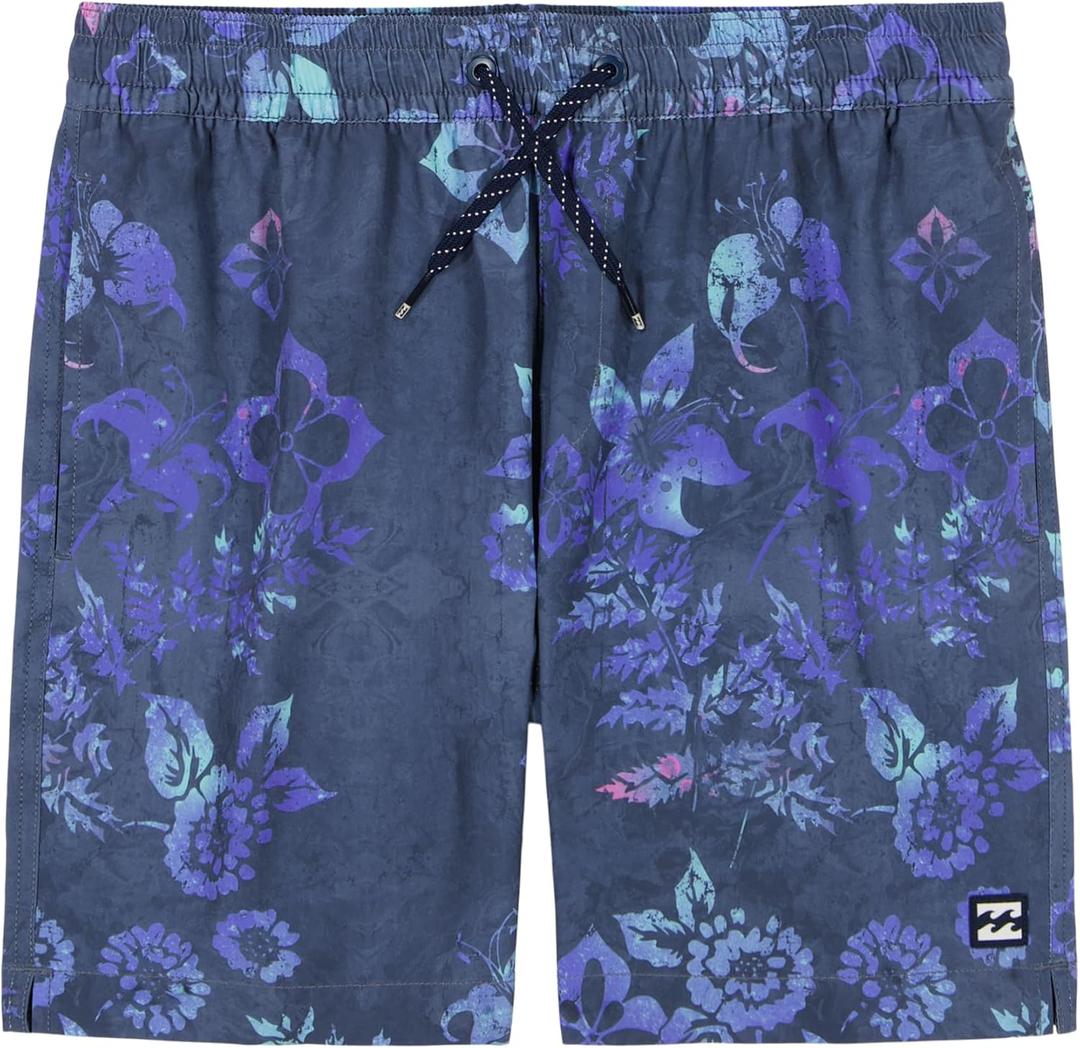 Billabong Boys Layback 4-Way Stretch Swim Trunks with UPF 50+ Sun Protection, Quick Dry Bathing Suit (18-20, Fog Good Times)