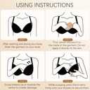 Sticky Bra Inserts-Double Sided Adhesive Lifting Bra, Lightly Padded & Invisible Support for Large Breasts (Beige, L)