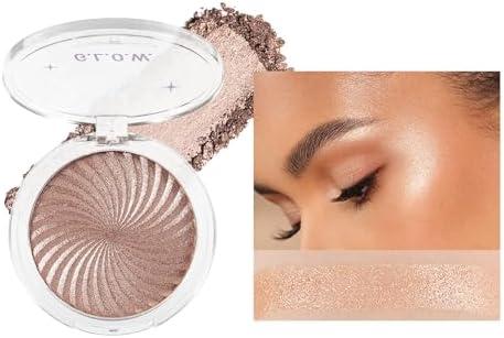 Melemando Shiny Face Highlighter Palette 6 Colors Shimmer Glow Finish Face Highlighter Powder Palette Long Lasting Sparkling Highlight Face Illuminator Makeup (Color 03)