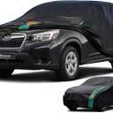 SUV Car Cover Custom Fit for Subaru Forester(2009-2025), Waterproof All Weather for Automobiles, Outdoor Full Cover with Windproof Clip Straps. (One-green)
