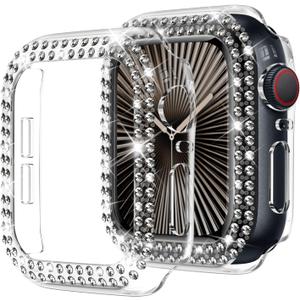 DABAOZA Compatible for Women Apple Watch Bumper 42mm Series 10, Bling Case Cover for iWatch Series 10 9 8 7 6 / SE 5 4 3 2 1 Ultra [No Screen Protector] (42mm-S10, Clear)
