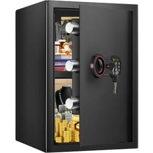 3.4 Cub Large Home Safe Fireproof Waterproof, Anti-theft Fireproof Safe Box with Digital Keypad, Spare Keys and Alarm System, Fire Safes for Home Document Money Valuables (3.4 Cub)