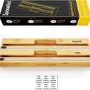 SpaceAid 2 In 1 Long Wrap Dispenser (Need 3" Deep Drawer) with Cutter, Plastic Wrap, Aluminum Foil Dispenser for Kitchen Drawer, Bamboo Roll Organizer Holder, Compatible with 15" Roll