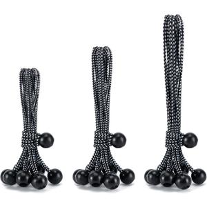 30 Pack Ball Bungee Cord, 4,6,9 Inch Heavy Duty Bungie Cord Balls Canopy Tarp Tie Down Bungee Balls for Camping, Tents, Cargo,Holding Wire and Hoses, Patio Umbrellas, Awning (Black/White)