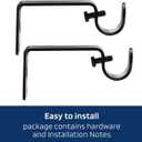 Black Curtain Rods 2 Pack, 5/8 Inch Small Curtain Rods for Windows 32 to 45 Inch Stainless Steel with Brackets Easy to Install for Bedroom Living room Bathroom Kitchen