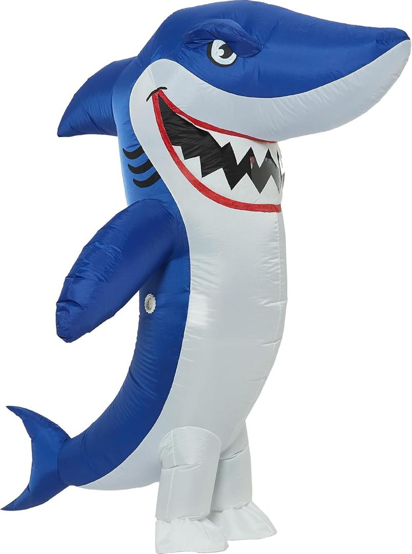 One Casa Inflatable Costume Full Body Shark Air Blow up Funny Party Halloween Costume for Adult Large Size