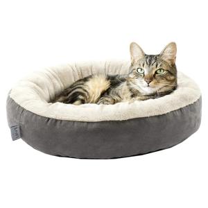 Love's cabin Round Donut Cat and Dog Cushion Bed, 20in Bed for Cats or Small Dogs, Anti-Slip & Water-Resistant Bottom, Super Soft Durable Fabric Pet Beds, Washable Luxury Cat & Dog Bed Gray