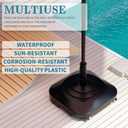 Umbrella Base, Heavy Duty Patio Umbrella Stand with 5 Wheels, Max 100lb Fillable Mobile Outdoor Base, Pole Holder 2 Knobs, UV Resistant and Windproof Design for Patio, Deck, Poolside, Lawn(19 in)