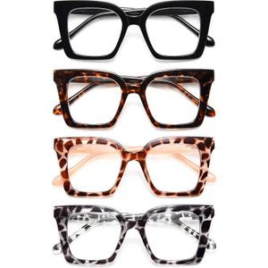 EYEURL Oversized Reading Glasses Women Stylish Oprah Style Blue Light Blocking Computer Square Readers Large Eyewear 1.5X