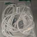 RUSON 50 Feet 5/16 Inch Wire Center Flag Pole Rope and Clips Kit, White Braided Polyester Halyard Steel Center Flag Rope with 2 Pcs 3.5" Flag Swivel Snap Hooks