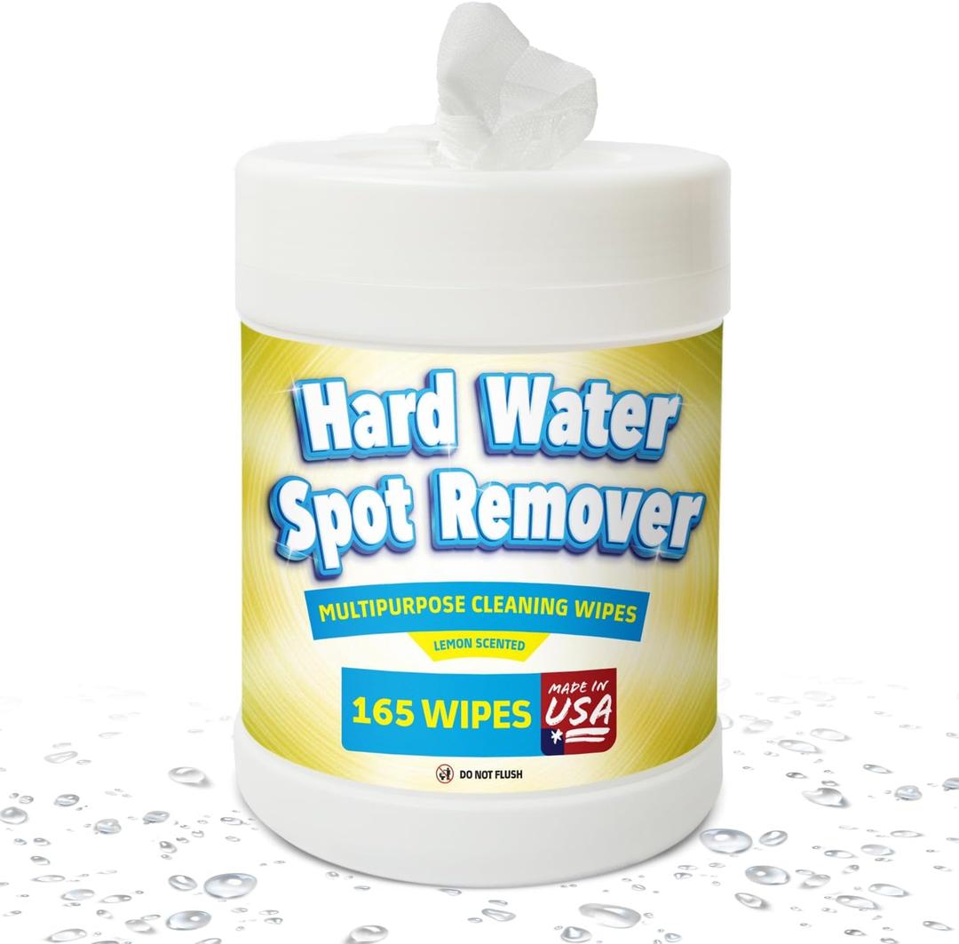 IMPRESA [165CT] Hard Water-Stain Wet Wipes  Vinegar Wipes Stain Remover for Shower, Car & Home  Hard Water Stain Remover for Glass - Made in USA