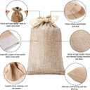 Homum 100Pcs Premium Burlap Gift Bags with Drawstring and Gift Tags & String, 3x4 Inch Reusable Gift Bags, Burlap Bags for Christmas, DIY Craft Bags