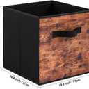 Stero Fabric Storage Cubes, 8 Pack Foldable Storage Bins with Handle, 11 InchBox for Shelves, Closet, Organizer, Rustic Brown and Black