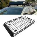 ECOTRIC 64" x 39" x 5.1'' Universal Roof Rack Cargo Carrier Basket with Extension Heavy Duty Steel Car SUV Top Luggage Storage Holder Basket for Travel 550LBS Weight Capacity